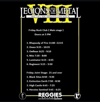 Legions of Metal 2026 - Day 1 Schedule