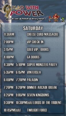 Mad with Power Fest 9, June 2026 - Day 2 Schedule Mad with Power Fest 9, June 2026 - Day 2 Schedule