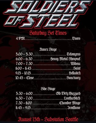 Soldiers of Steel 2026 Day 2 Schedule, August 15, 2026 Soldiers of Steel 2026 Day 2 Schedule, August 15, 2026